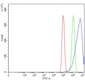 Flow cytometry testing of human PC-3 cells with THUMP domain-containing protein 3 antibody at 1ug/mi
