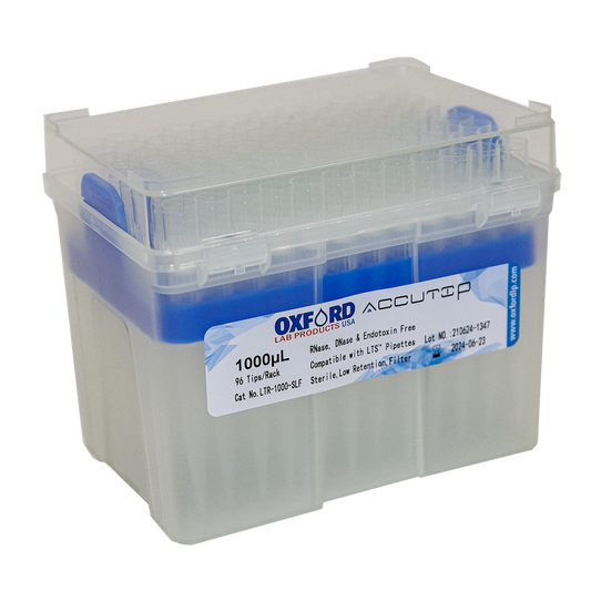 1000ul LTS™ Compatible, Sterile, Low Retention, Filter 96 tips/rack, 10 racks/pack, 5 packs/case