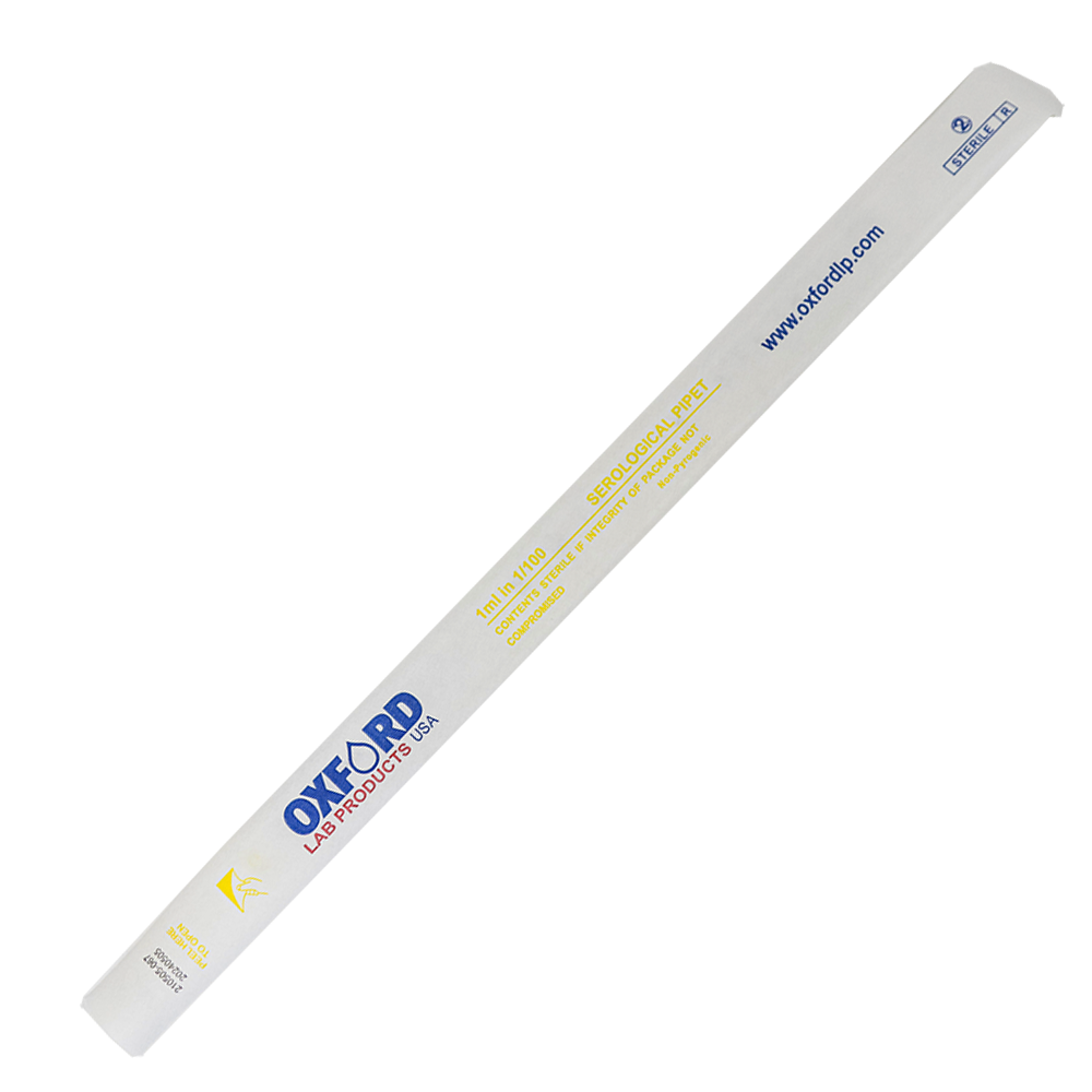 Oxford LP Serological Pipettes, 1mL, Yellow, Sterile, DNase/RNase Free, Individually Wrapped, 500 /Case