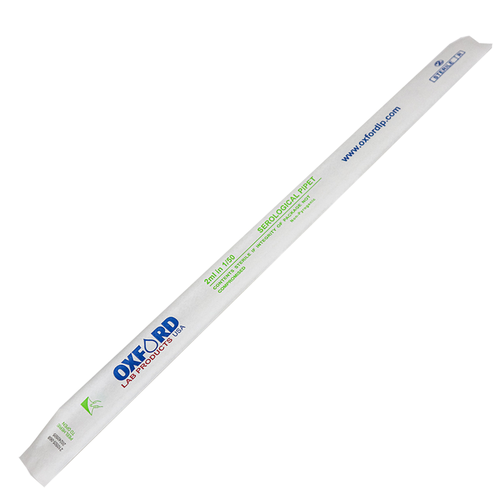 Oxford LP Serological Pipettes, 2mL, Green, Sterile, Individually Wrapped, 500 /Case